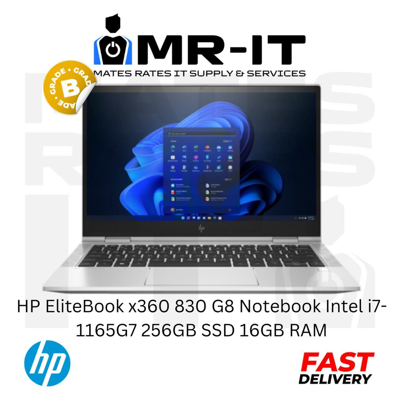 HP EliteBook x360 830 G8 Notebook Intel i7-1165G7 256GB SSD 16GB RAM B Grade