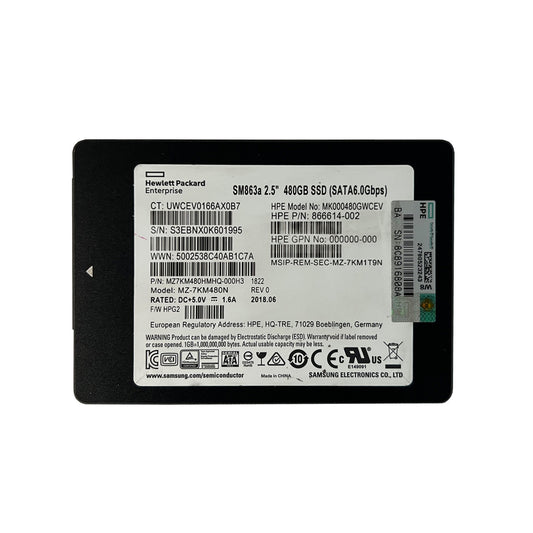 HP SM863a 480GB SATA 2.5" 6GB/s SSD MK000480GWCEV