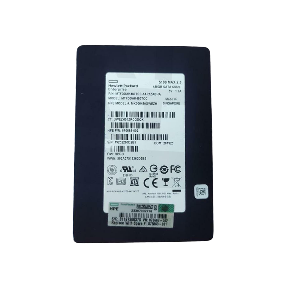 HP 480GB SATA 2.5" SSD MK000480GWEZH