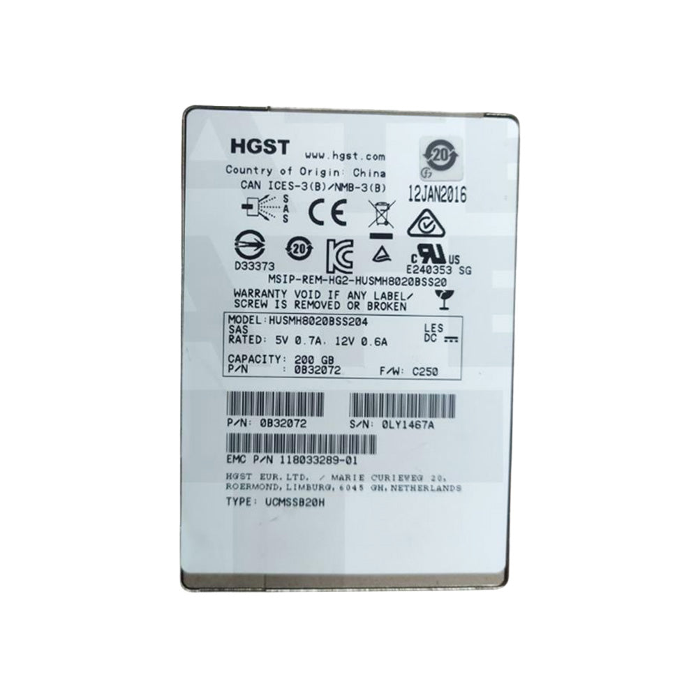 Hitachi 200GB SAS/SSD 2.5" SSD HUSMH842 CLAR200