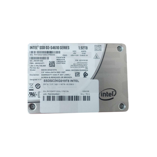 Intel 1.92TB SATA 2.5" SSD SSDSC2KG019T8