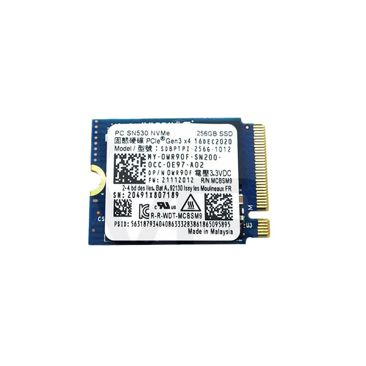 Western Digital SN530 256GB NVME 2230 SSD SDBPTPZ-256G-1012 0WR90F