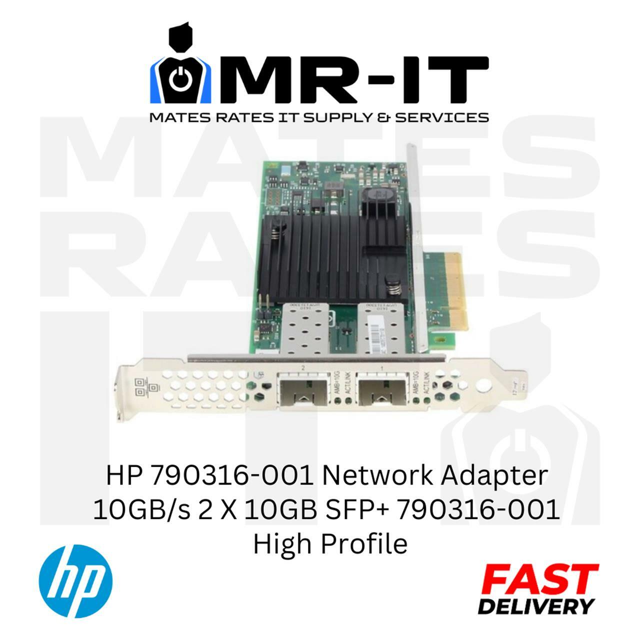 HP 790316-001 Network Adapter 10GB/s 2 X 10GB SFP+ 790316-001 High Profile
