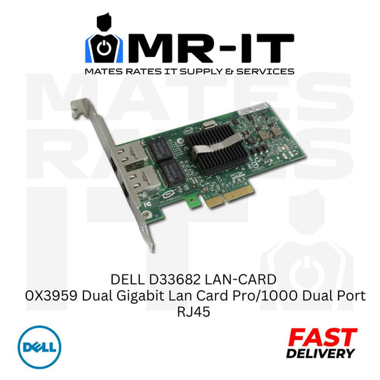 DELL D33682 LAN-CARD-D33682 0X3959 Dual Gigabit Lan Card Pro/1000 Dual Port RJ45