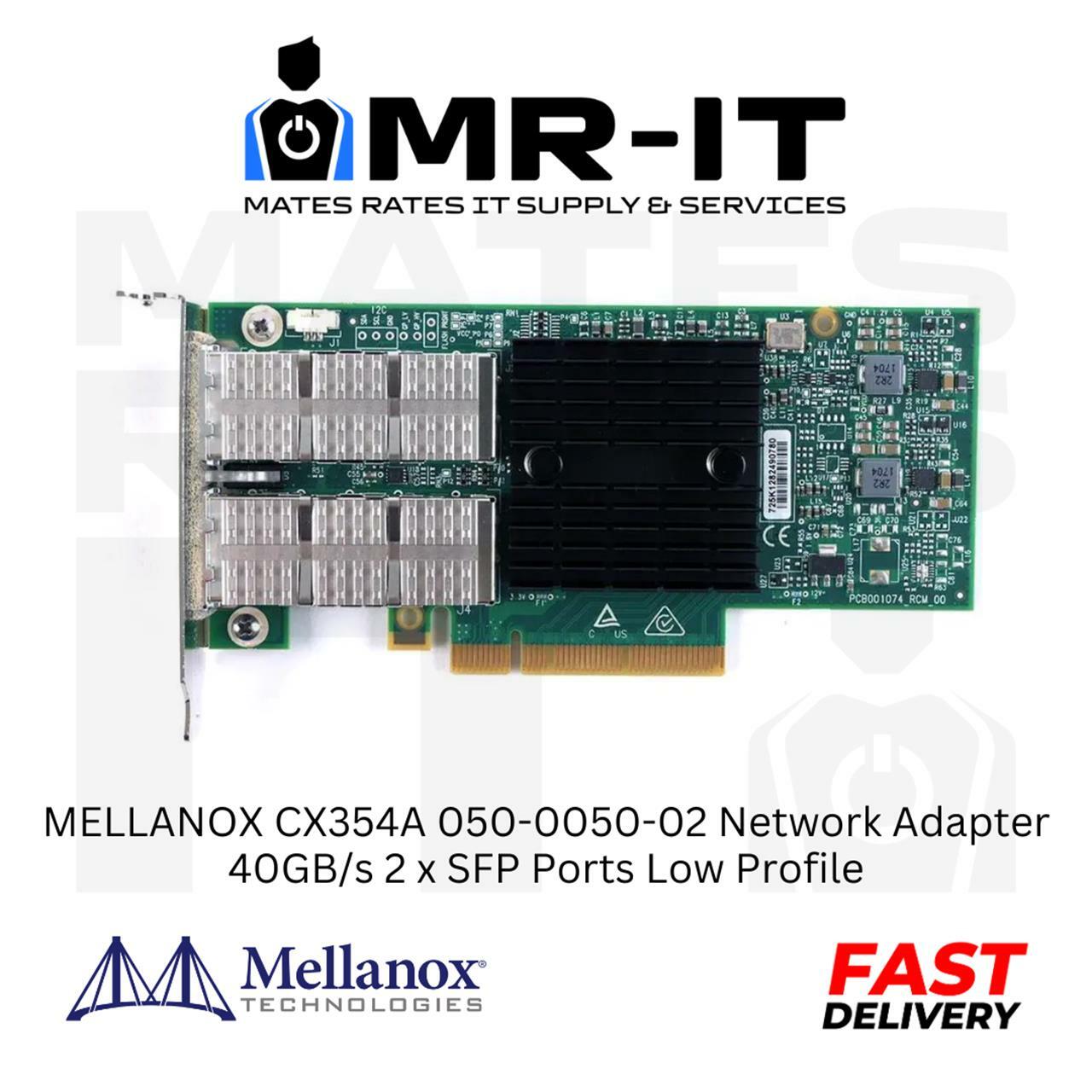MELLANOX CX354A 050-0050-02 Network Adapter 40GB/s 2 x SFP Ports  Low Profile