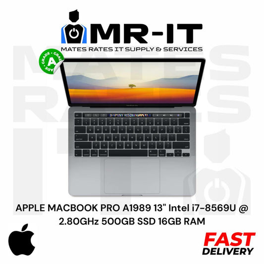 APPLE MACBOOK PRO A1989 13" Intel i7-8569U @ 2.80GHz 500GB SSD 16GB RAM A Grade